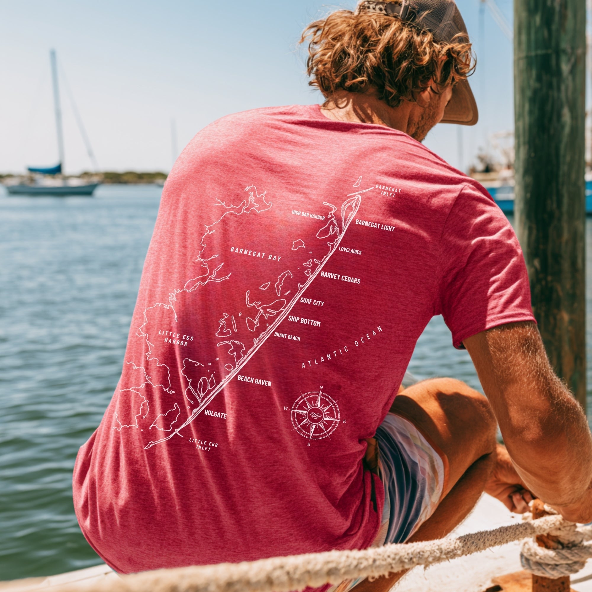 Long Beach Island, NJ Map Tee