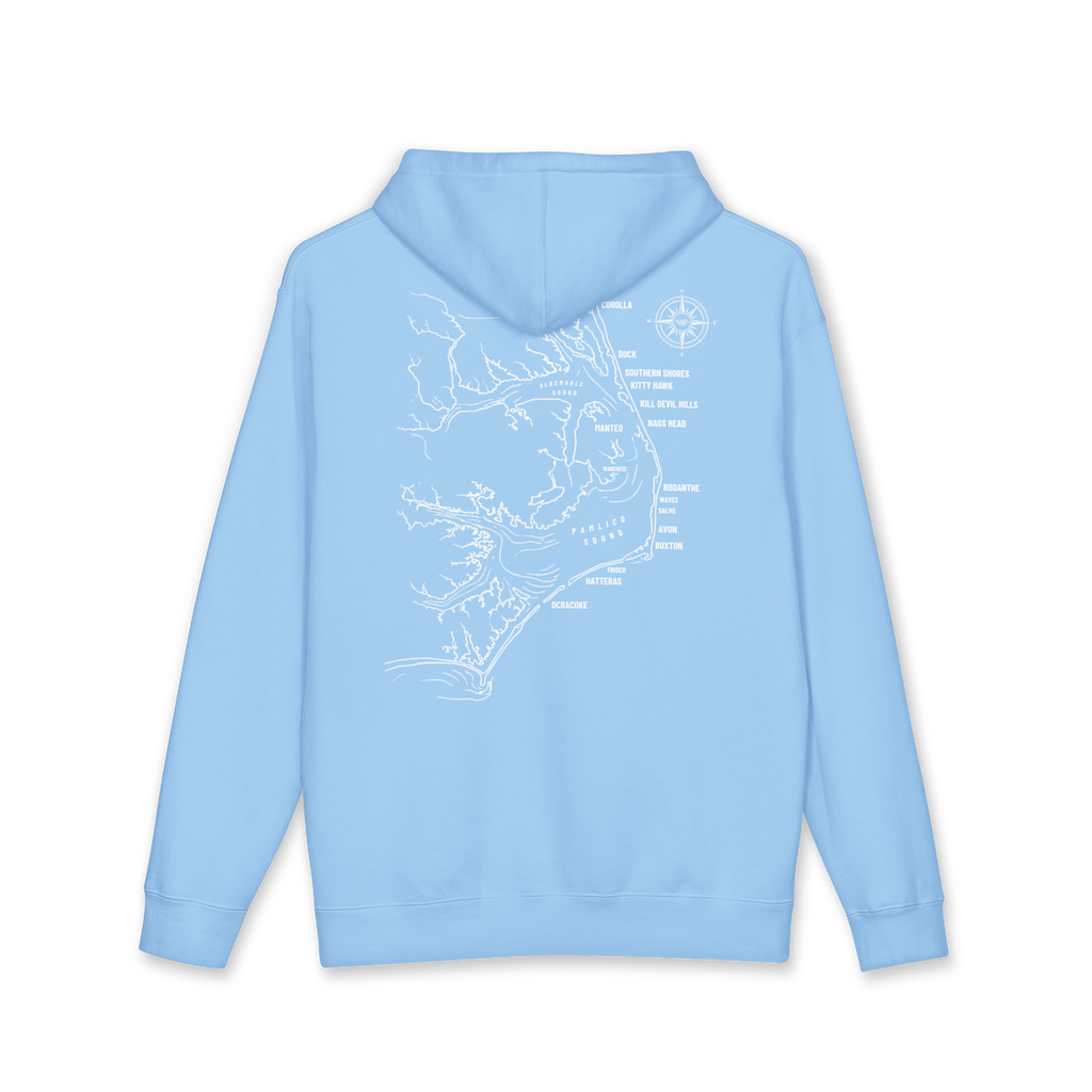 Outer Banks, NC Map Hoodie