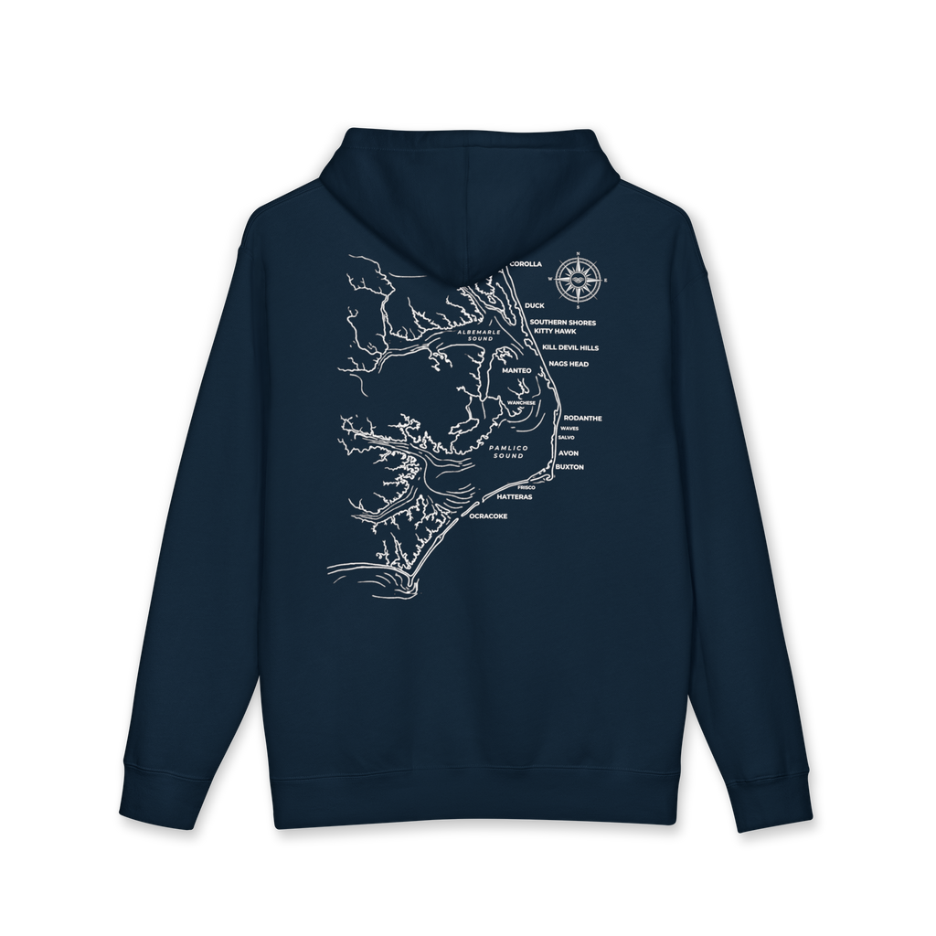 Outer Banks, NC Map Hoodie