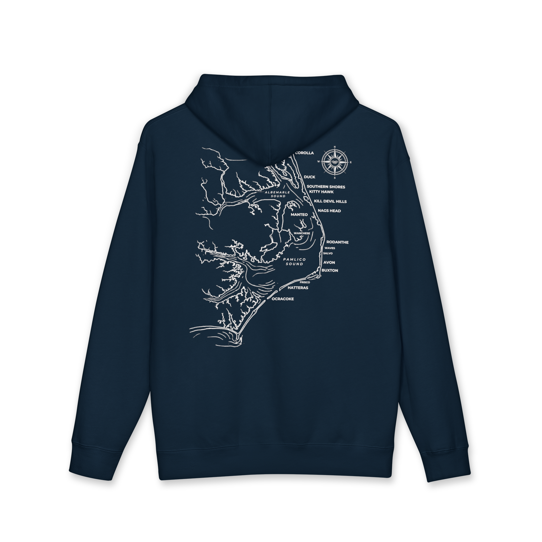 Outer Banks, NC Map Hoodie