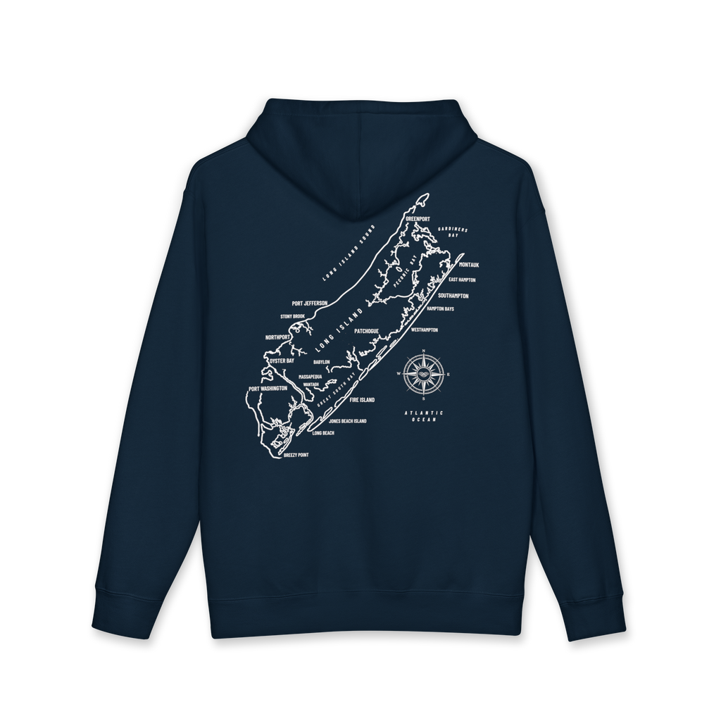 Long Island Map Hoodie