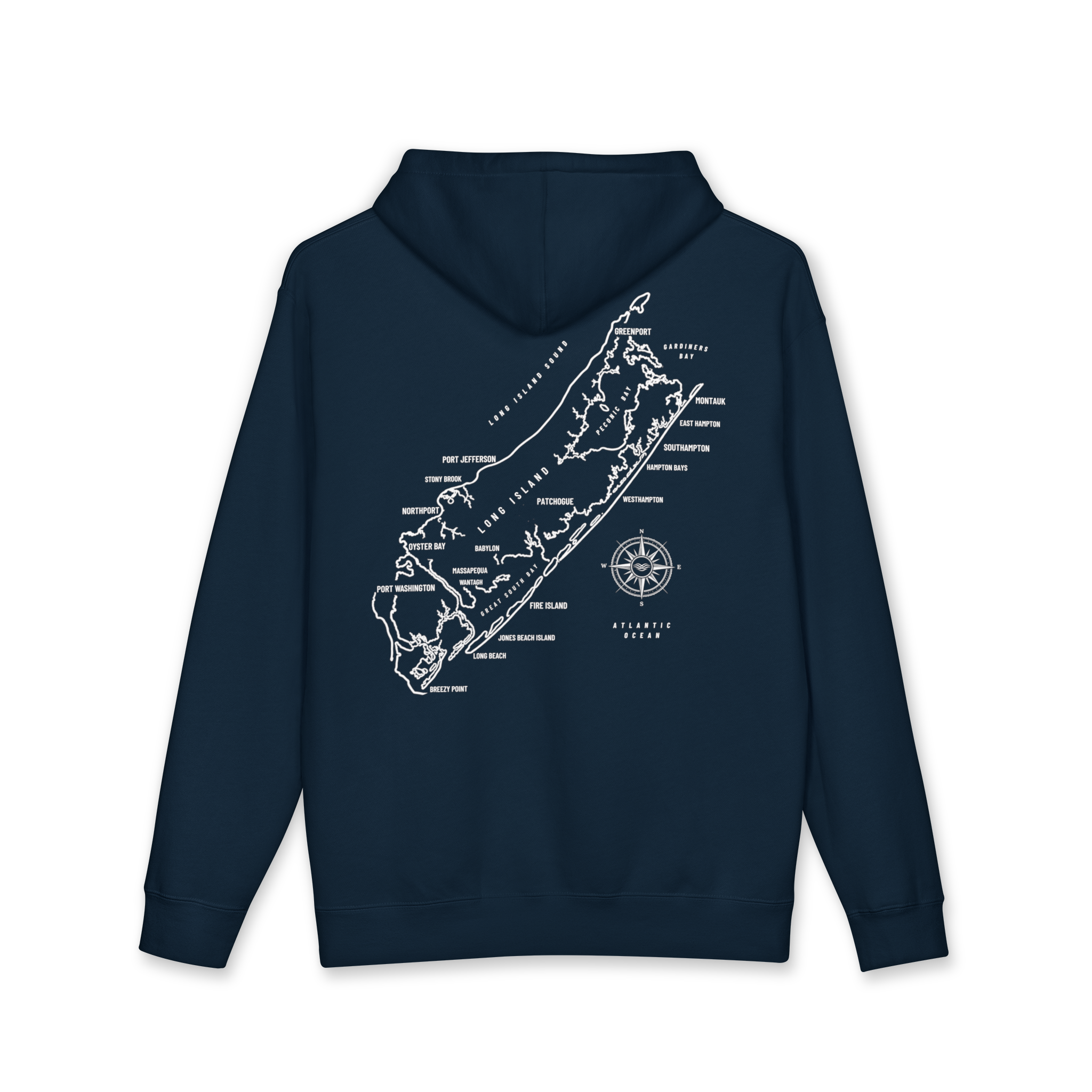 Long Island Map Hoodie