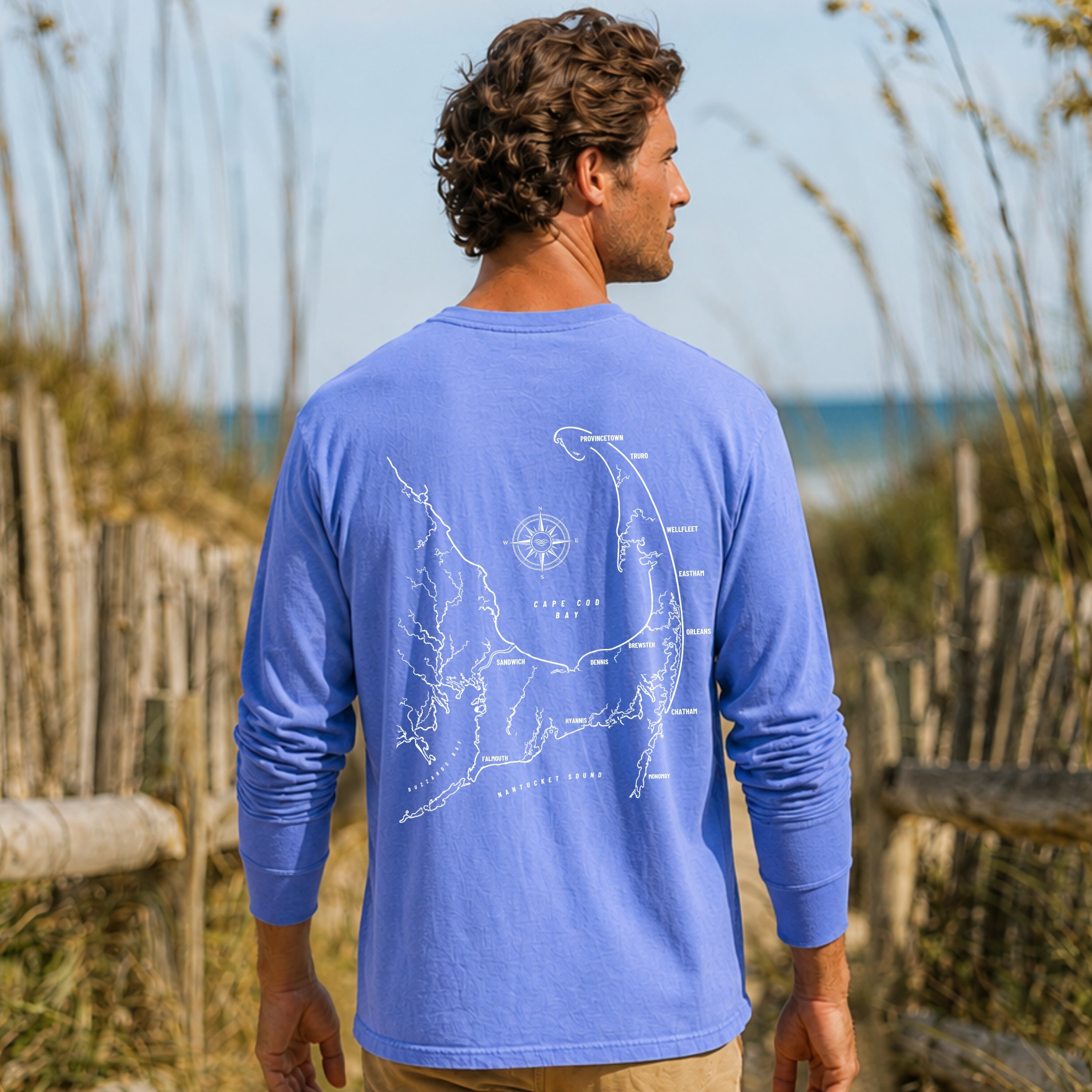Cape Cod, MA Map Long Sleeve Tee