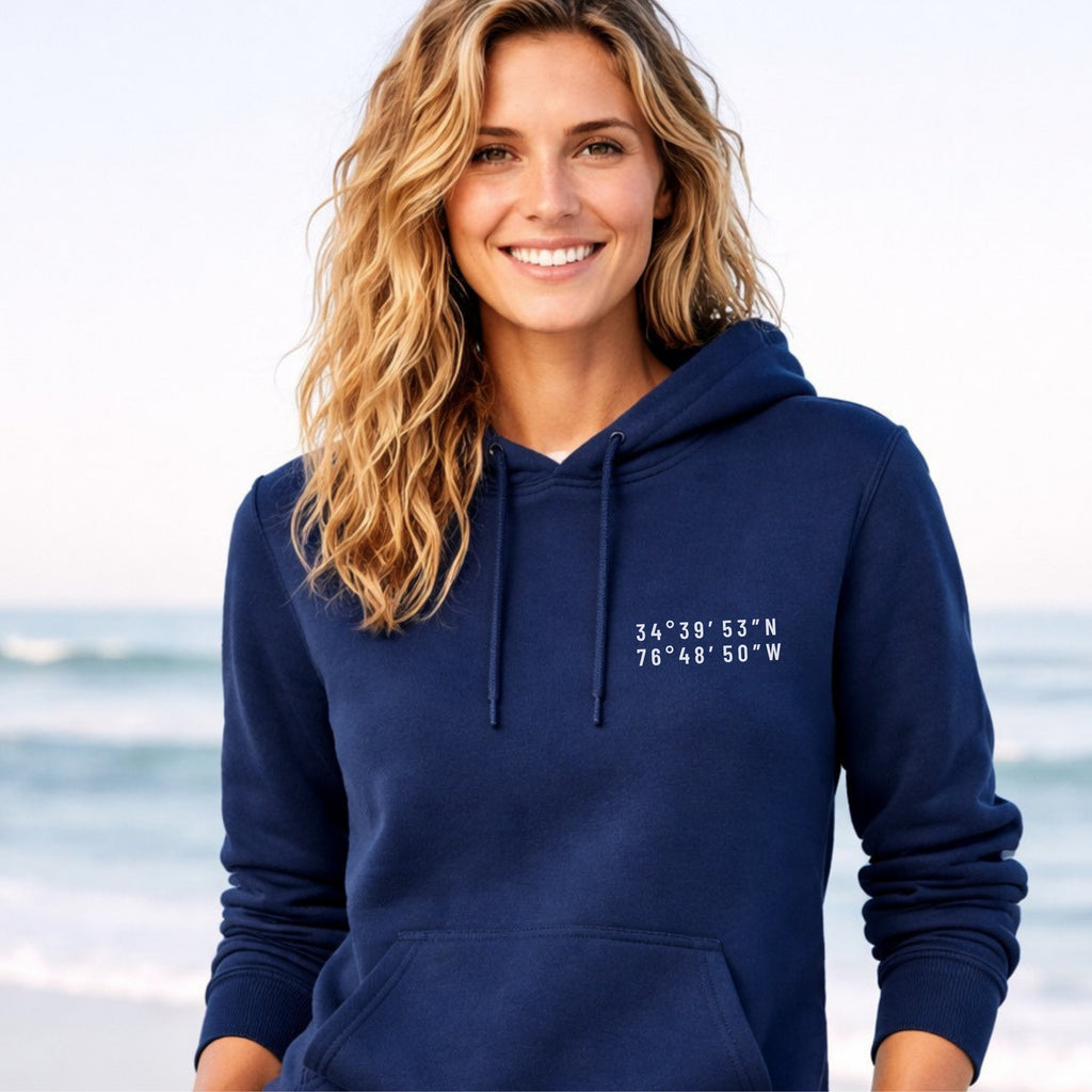 Crystal Coast, NC Map Hoodie