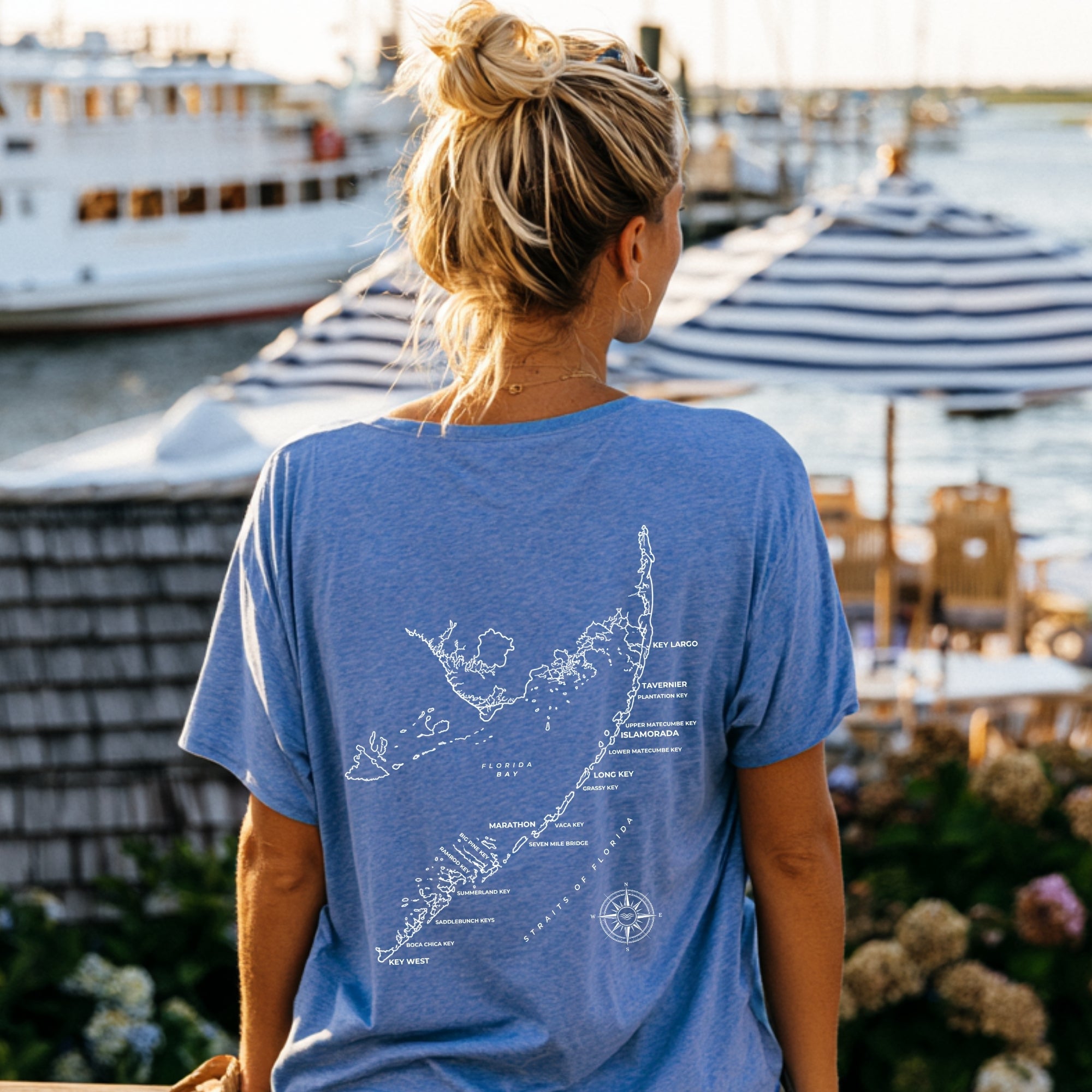 Florida Keys Map Tee — Custom Coordinates