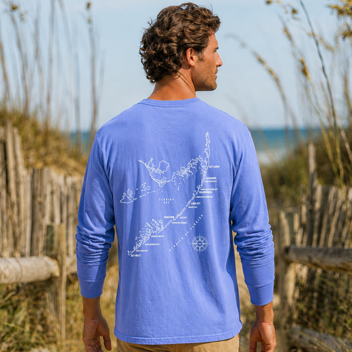 Florida Keys Map Long Sleeve Tee
