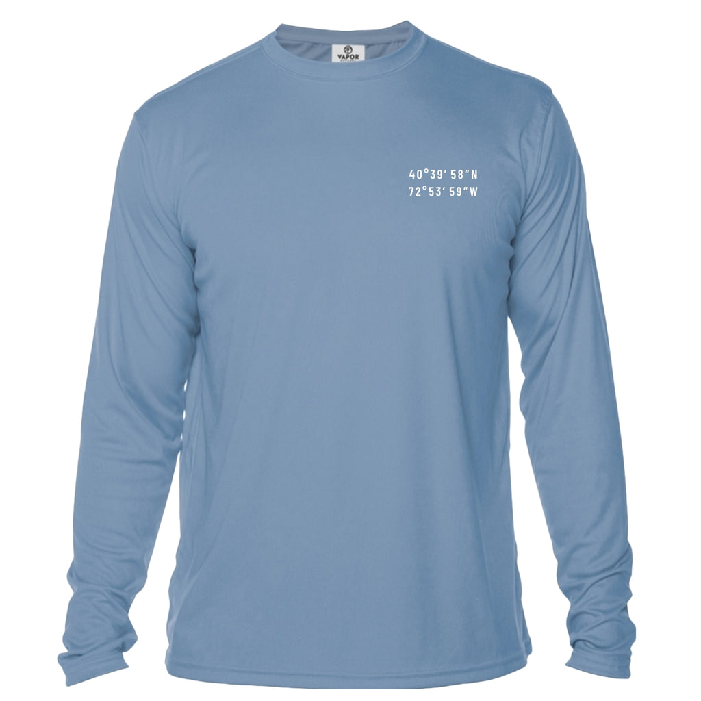 Long Island Map + Coordinates UPF 50+ Sun Shirt