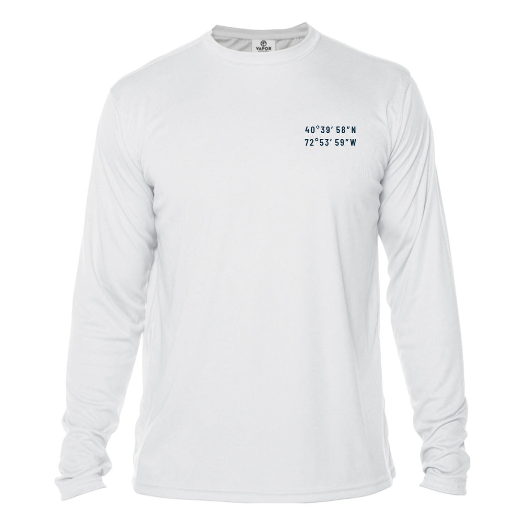 Long Island Map + Coordinates UPF 50+ Sun Shirt