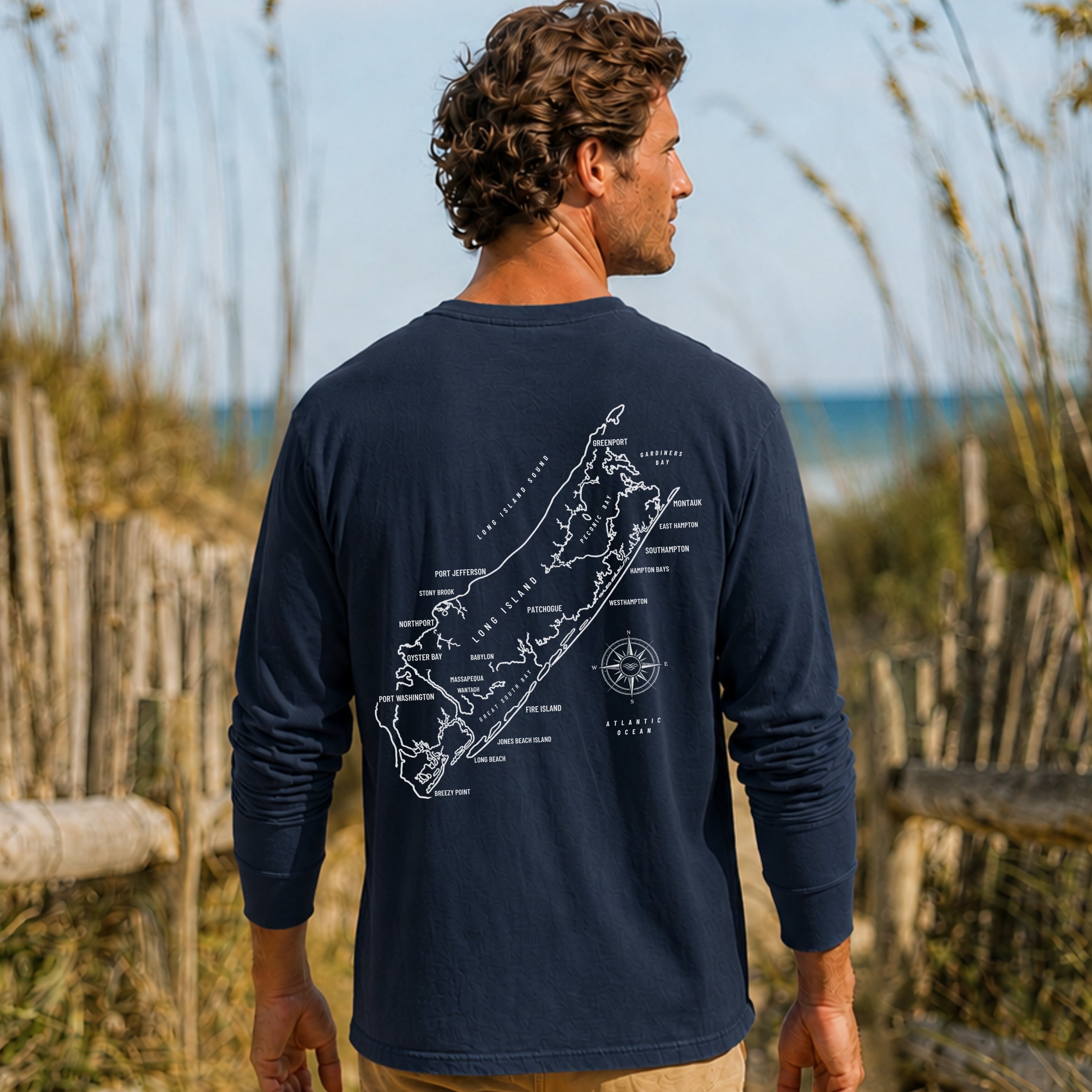 Long Island, NY Map Long Sleeve Tee