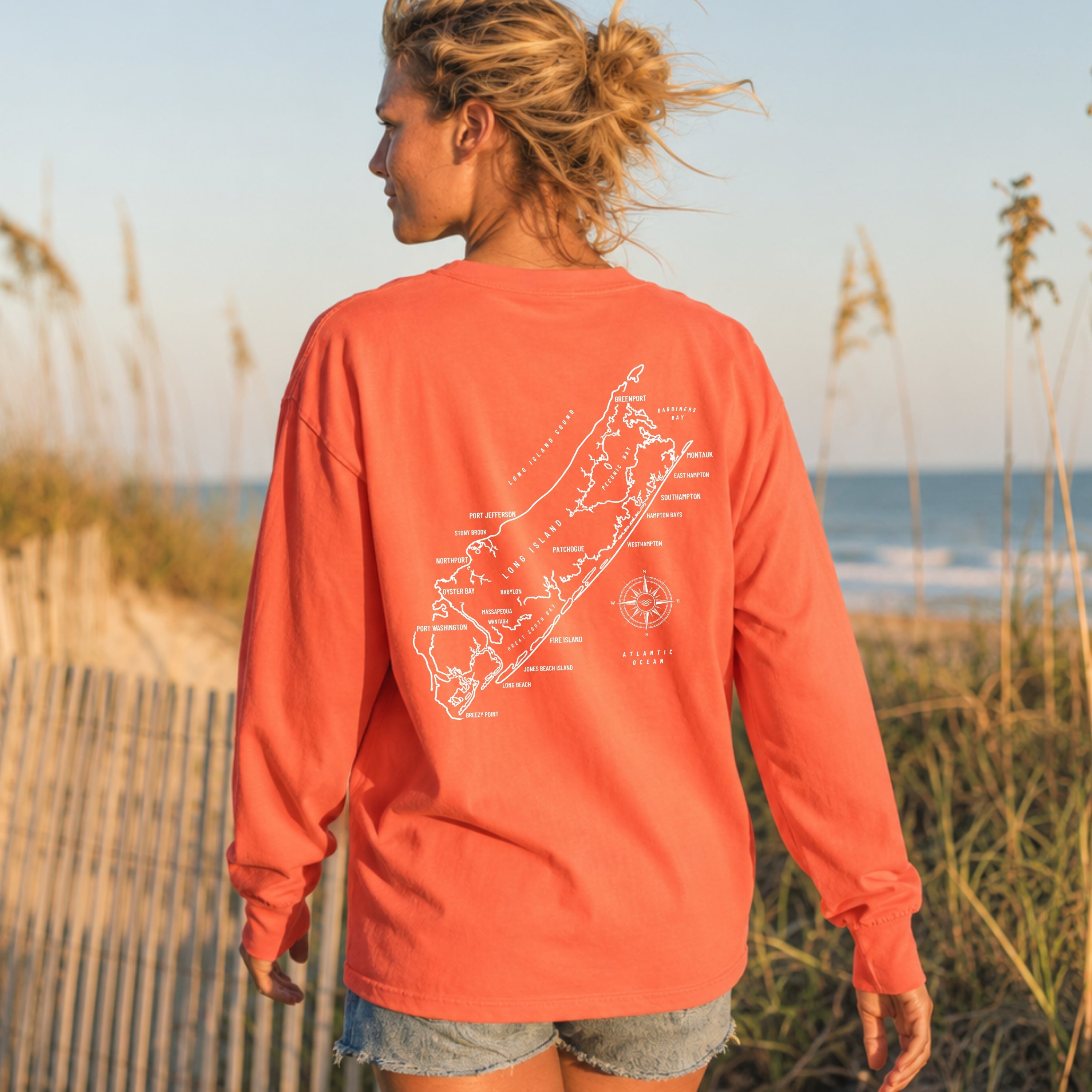 Long Island, NY Map Long Sleeve Tee