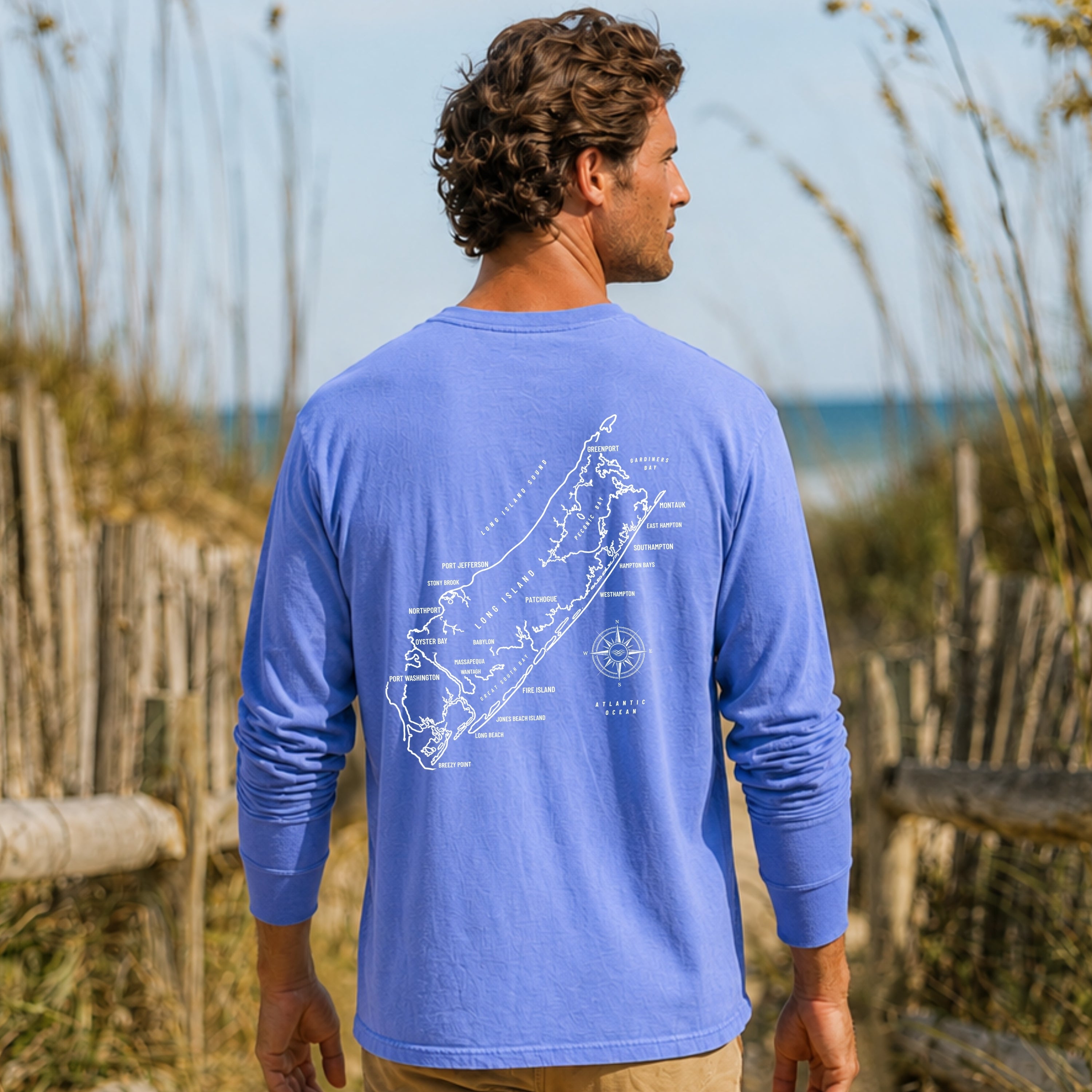 Long Island, NY Map Long Sleeve Tee
