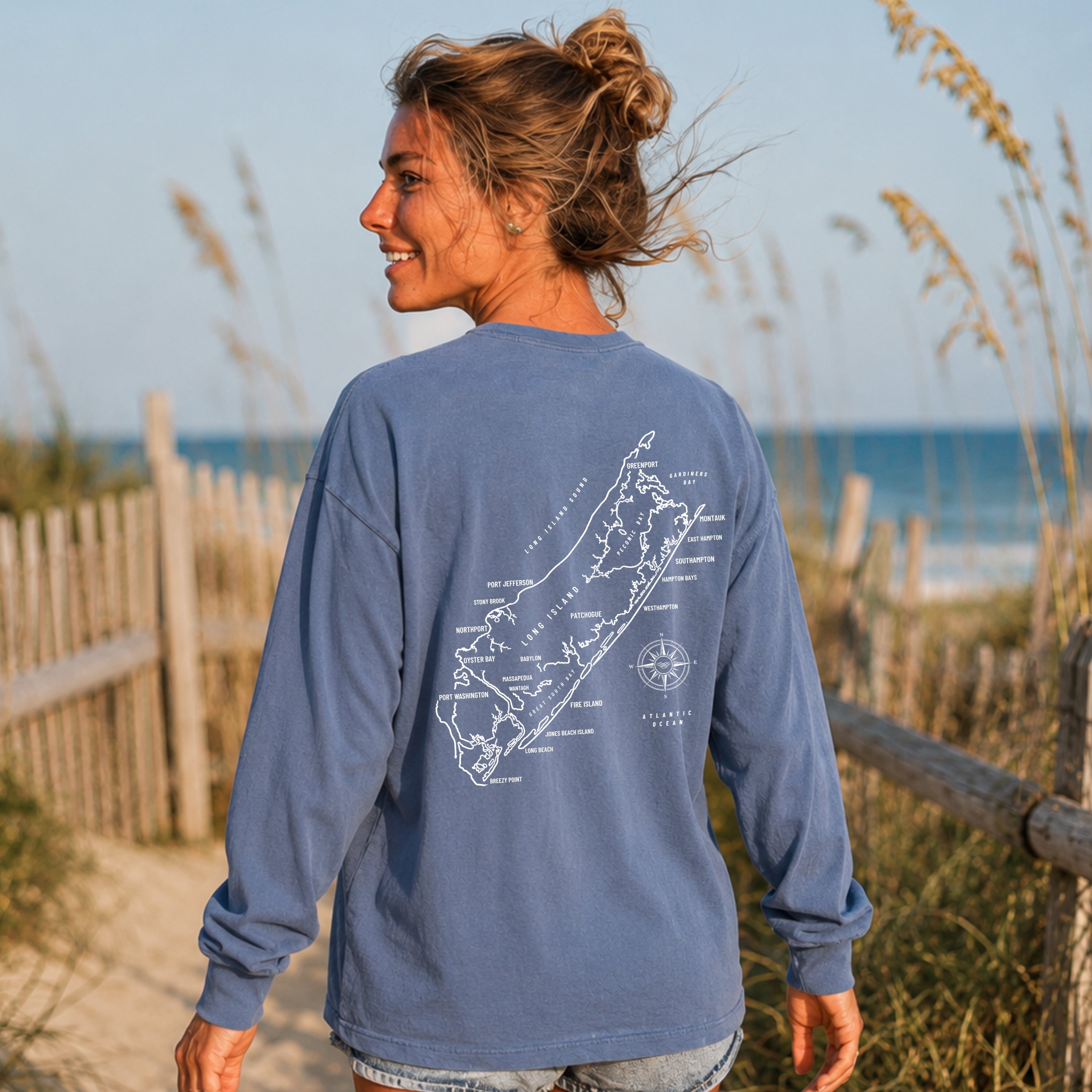 Long Island, NY Map Long Sleeve Tee