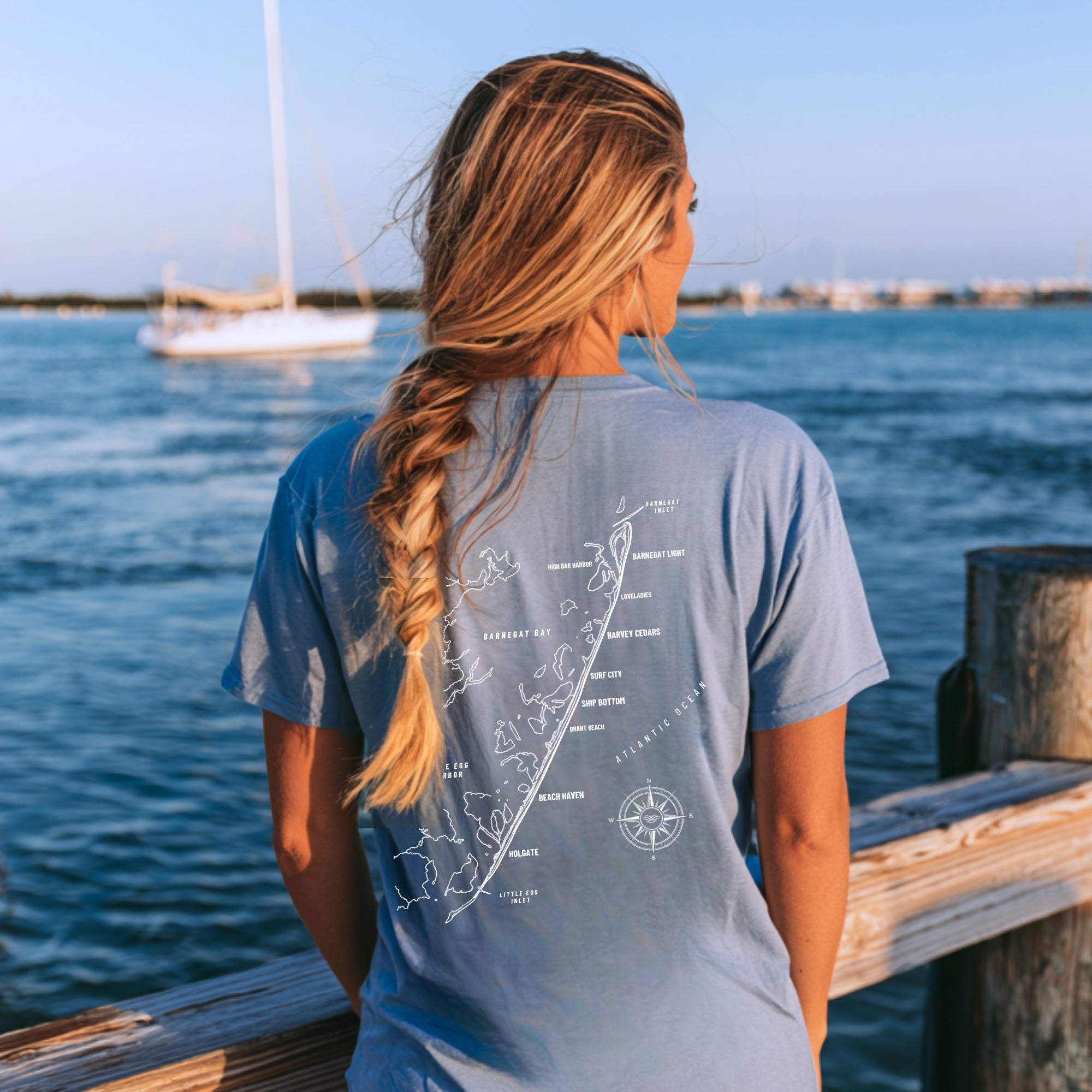 Long Beach Island, NJ Map Tee
