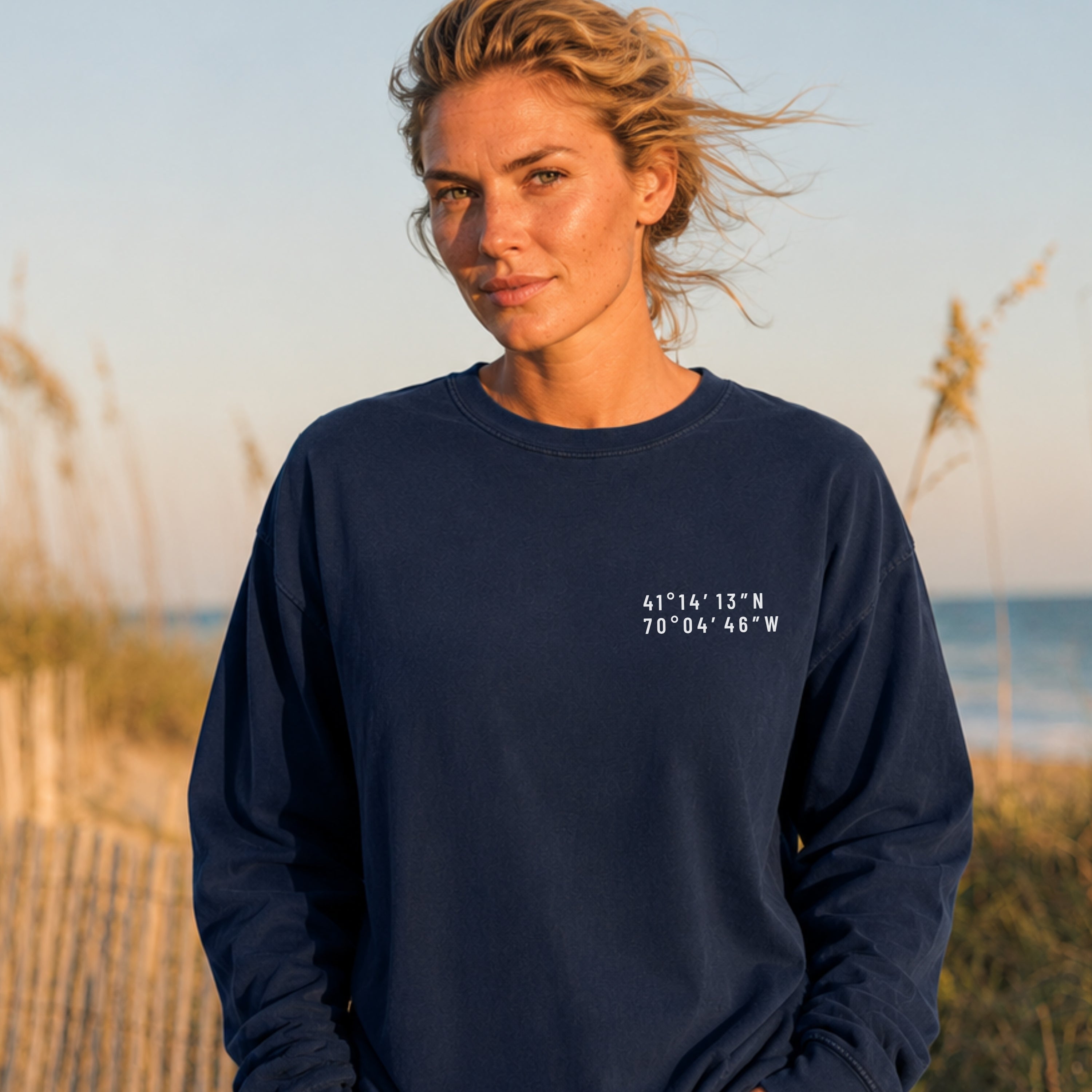 Nantucket, MA Map Long Sleeve Tee