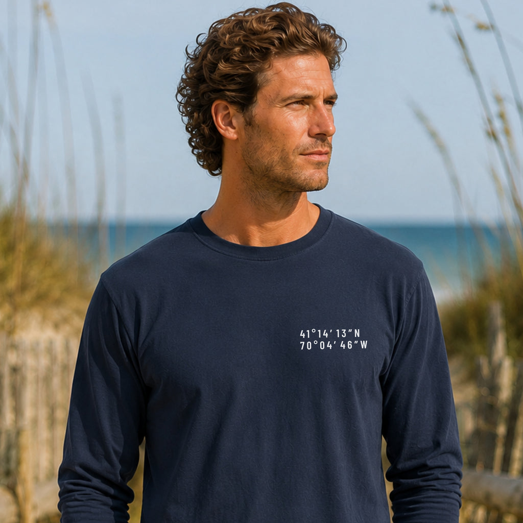 Nantucket, MA Map Long Sleeve Tee