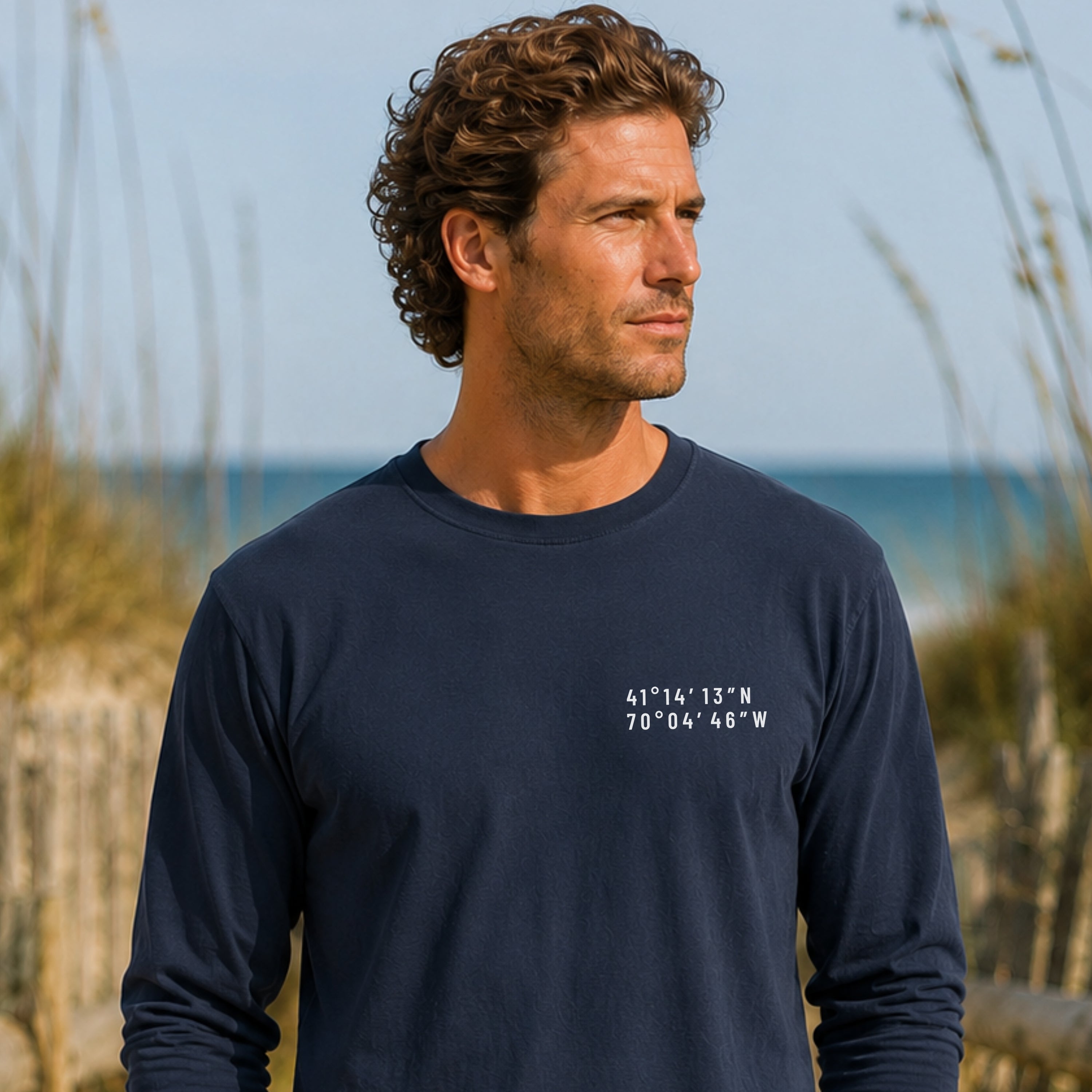Nantucket, MA Map Long Sleeve Tee