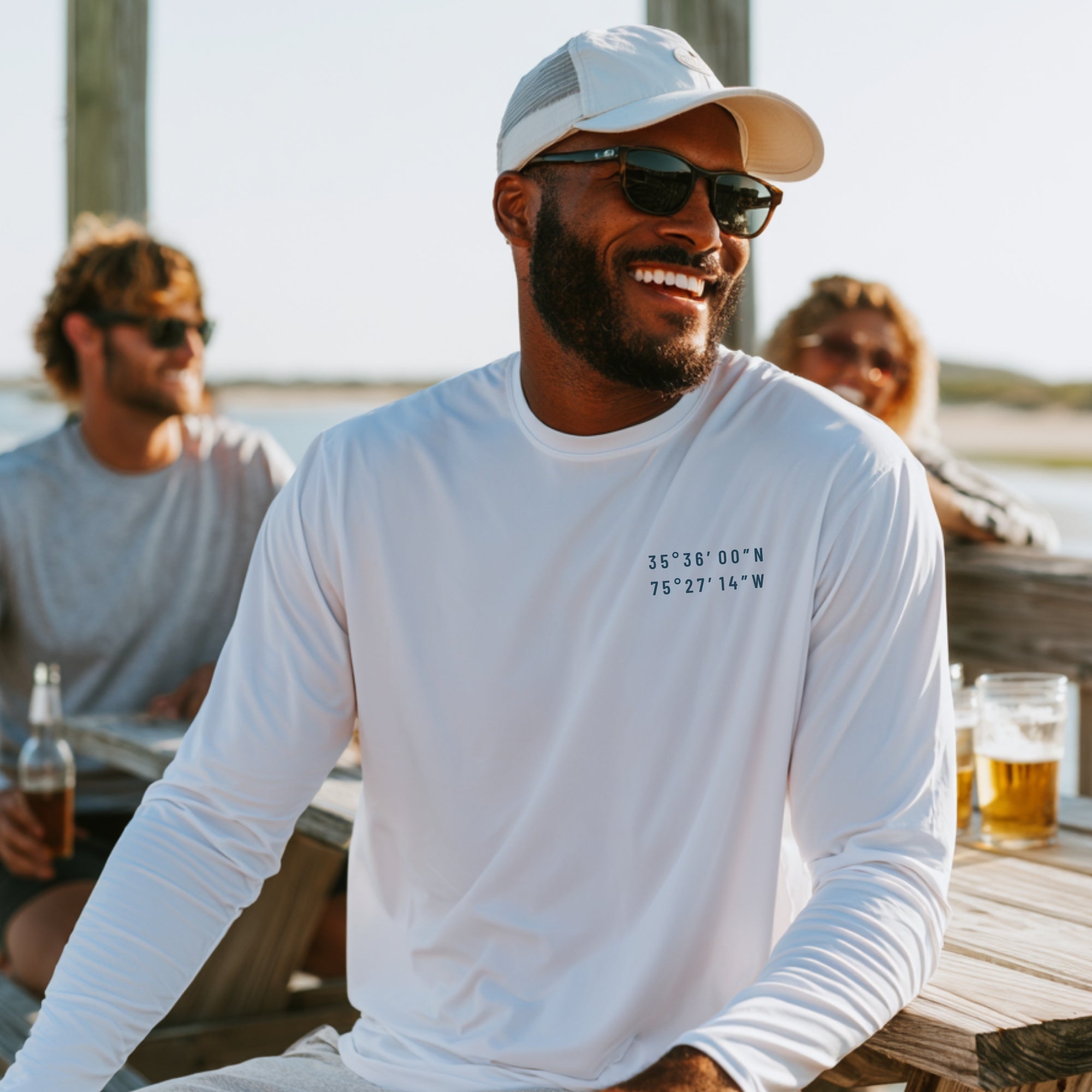 Outer Banks Map + Coordinates UPF 50+ Sun Shirt