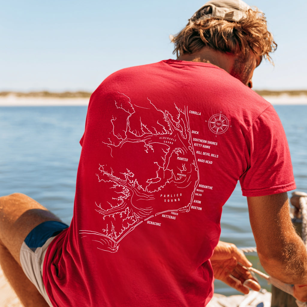Outer Banks, NC Map Tee | Custom Coordinates