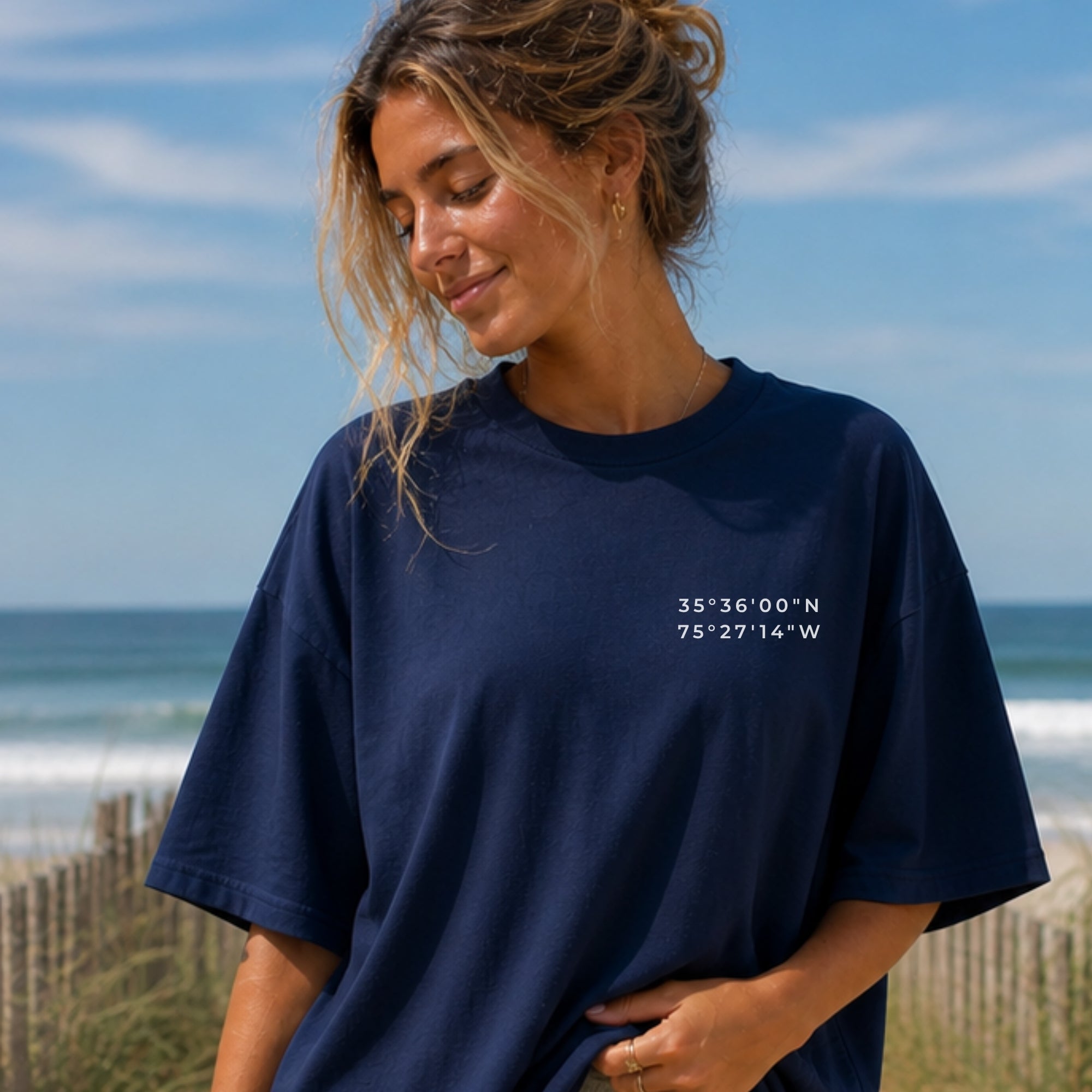 OBX map & coordinates t-shirt by Frequensea
