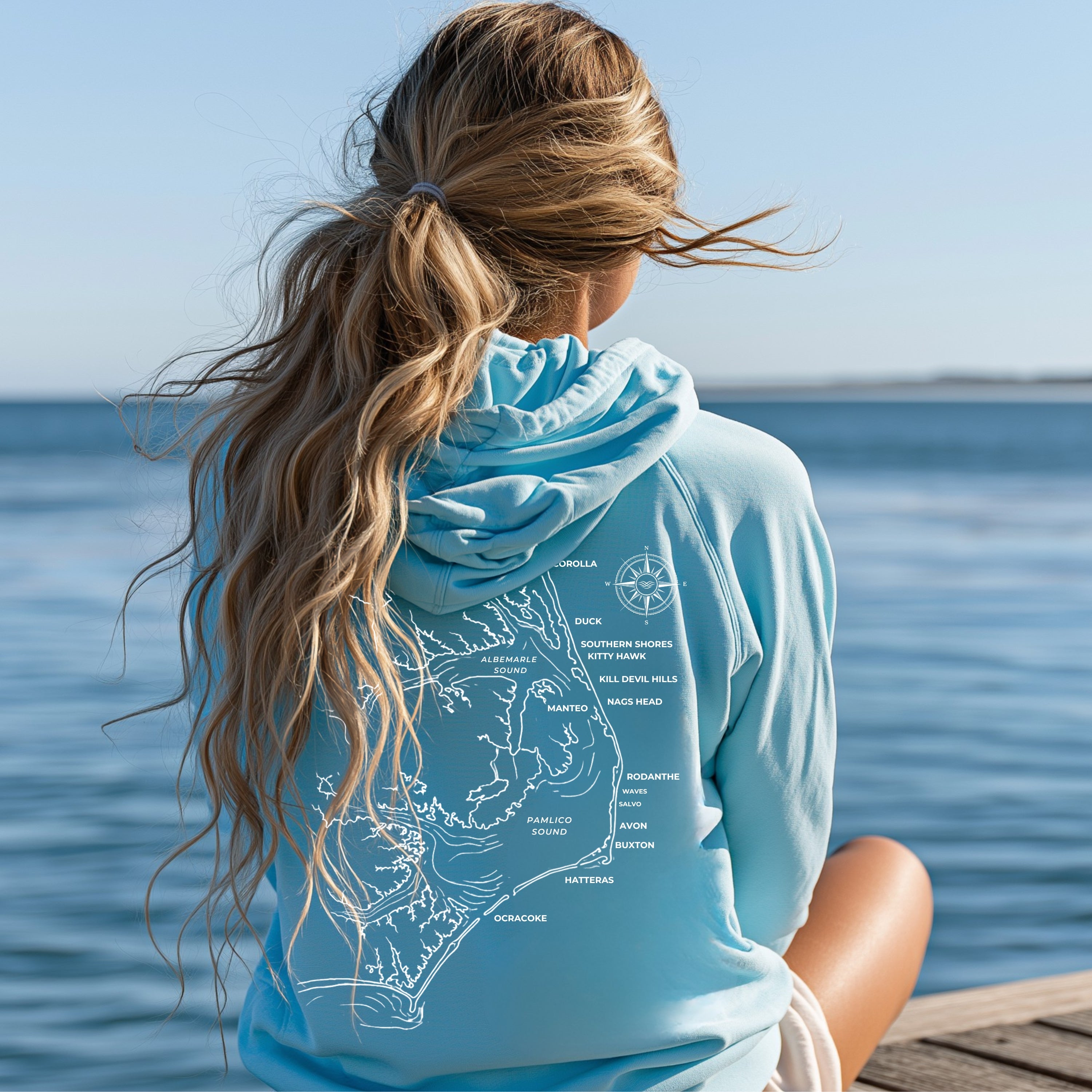 Outer Banks, NC Map Hoodie
