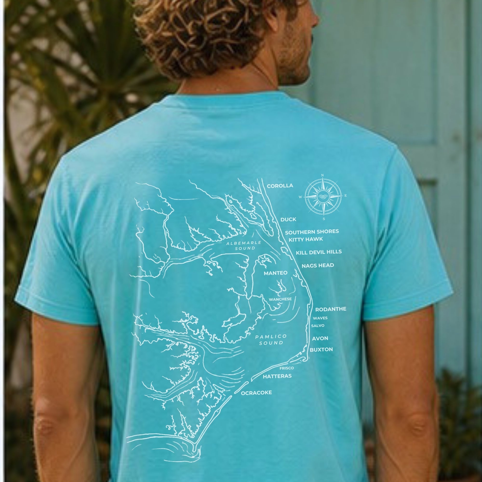 OBX coastal map t-shirt by Frequensea