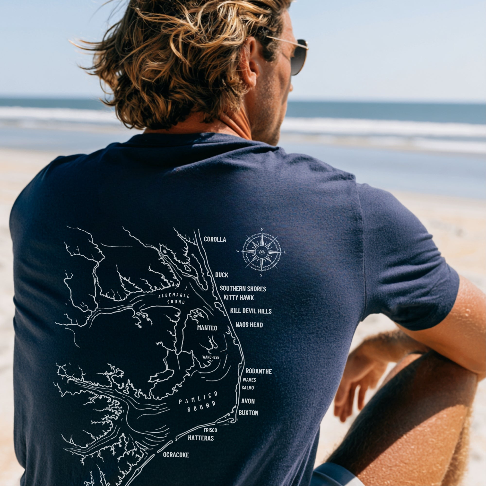 Outer Banks Map Tee — Custom Coordinates