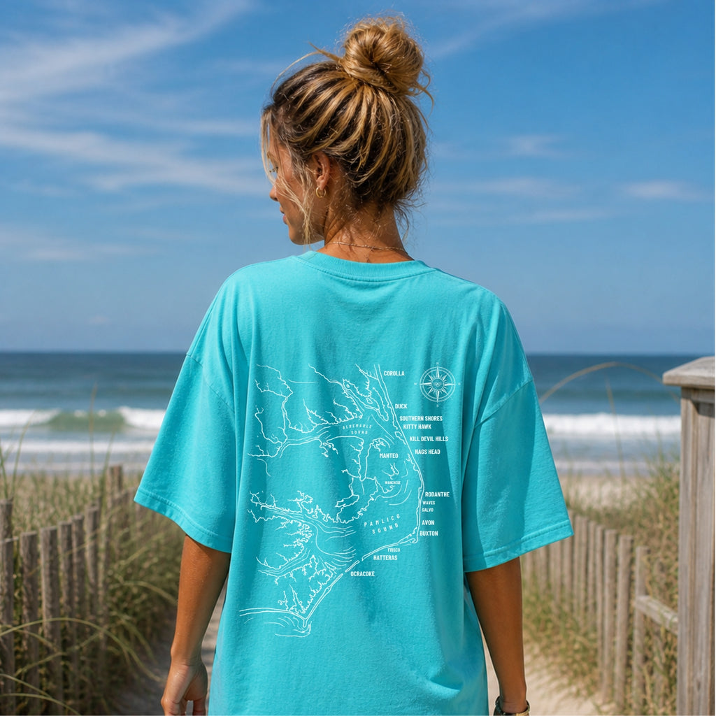 Outer Banks, NC Map Tee | Custom Coordinates