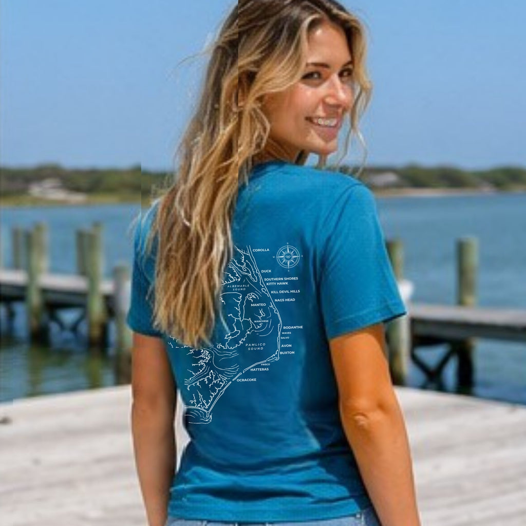 Outer Banks, NC Map Tee