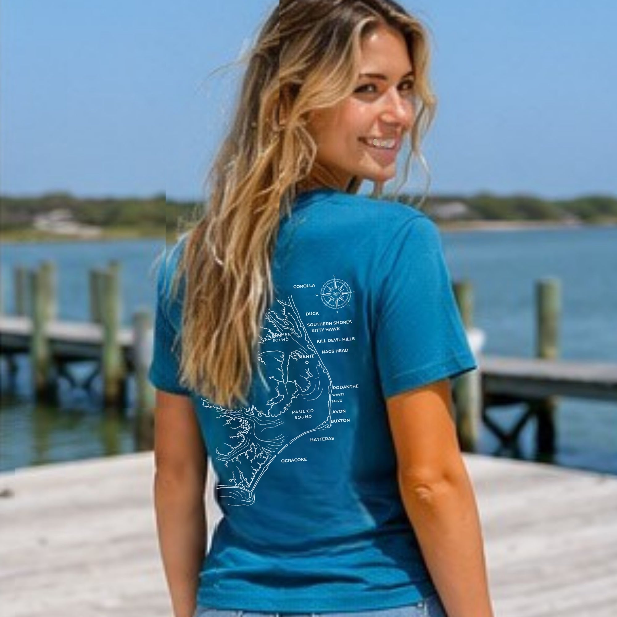 Outer Banks, NC Map Tee