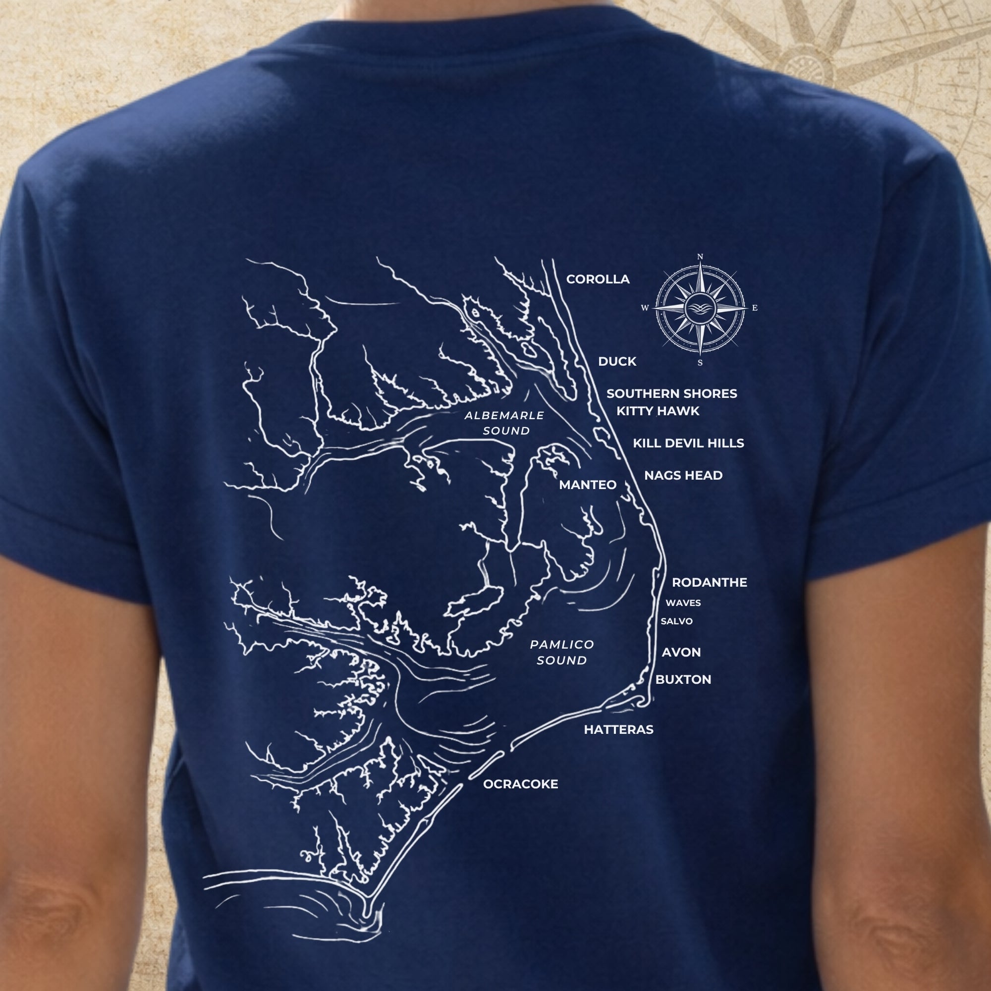Outer Banks, NC Map Tee