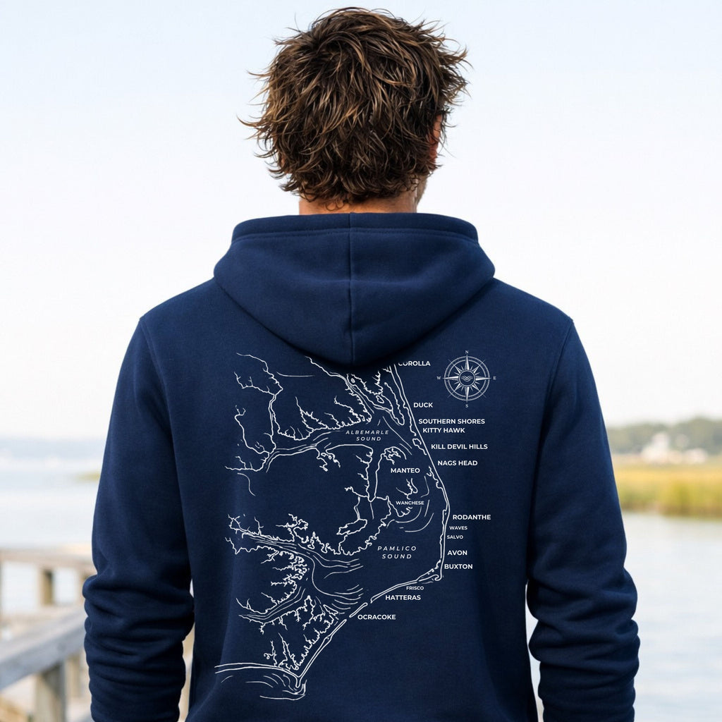 Outer Banks, NC Map Hoodie