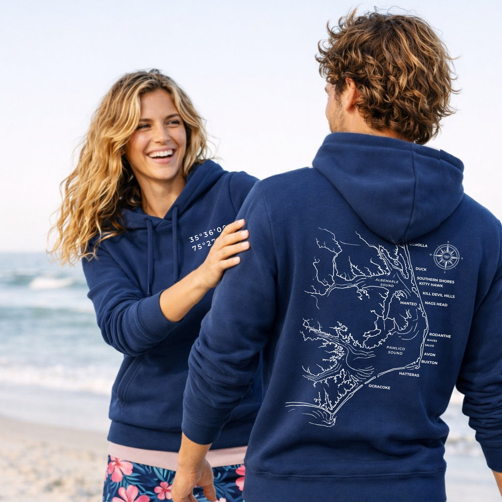 Outer Banks, NC Map Hoodie