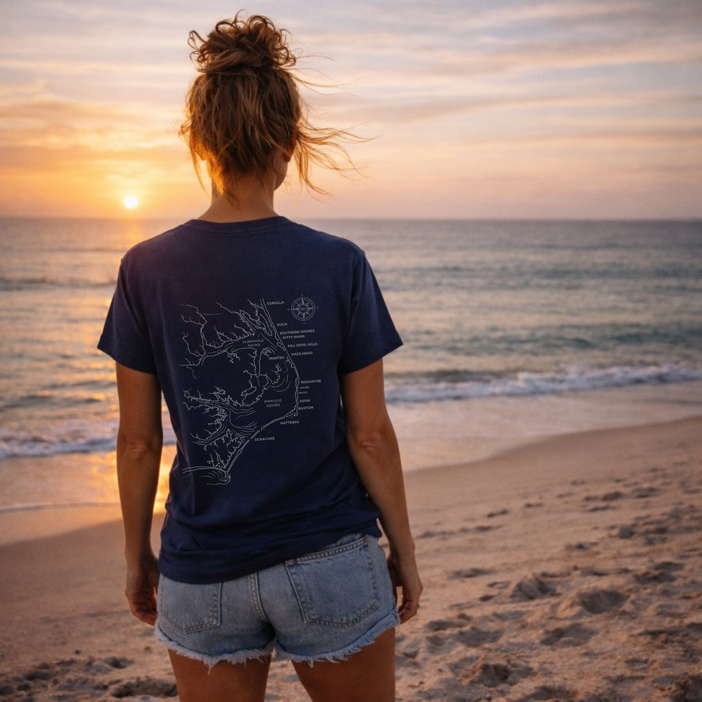 Outer Banks, NC Map Tee