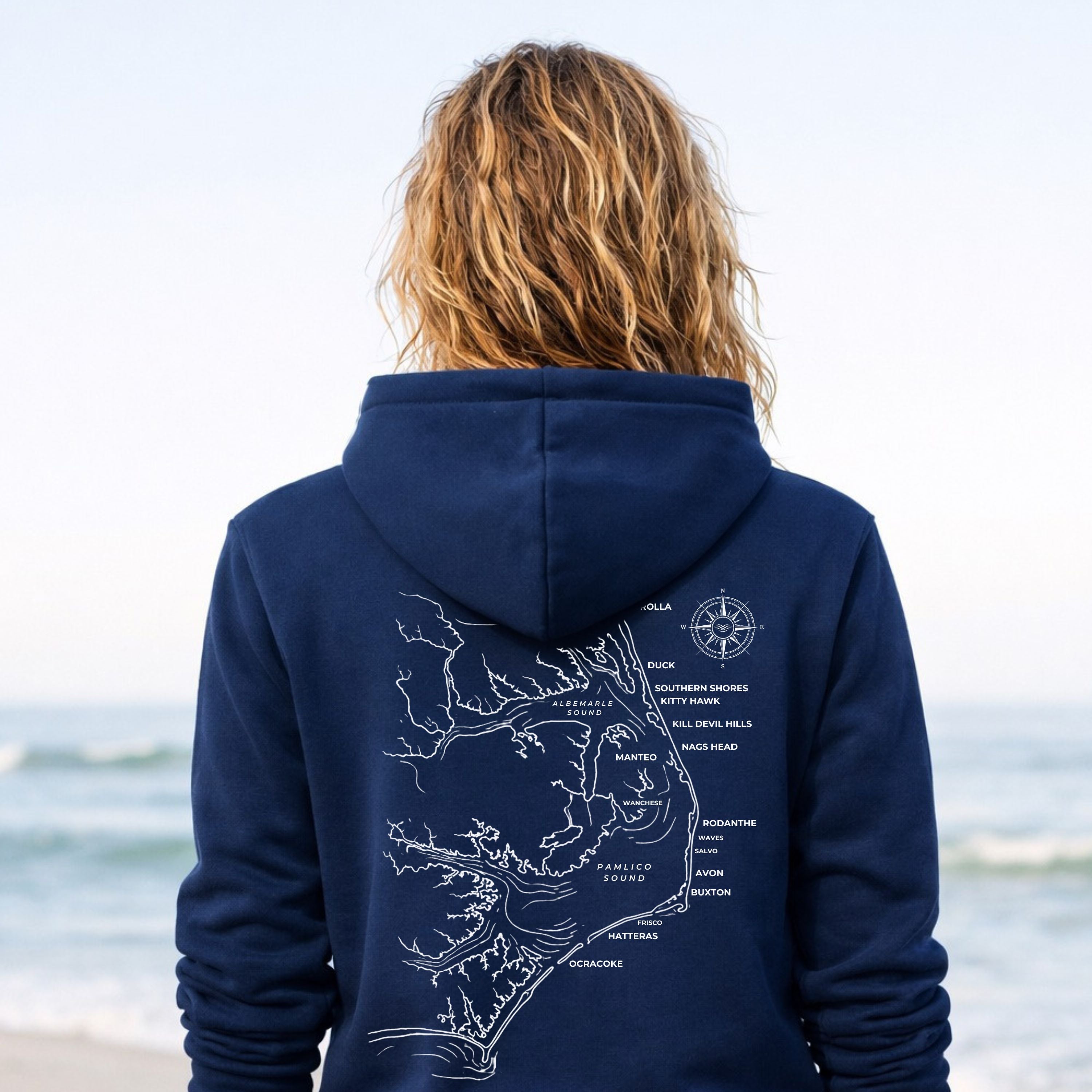 Outer Banks, NC Map Hoodie