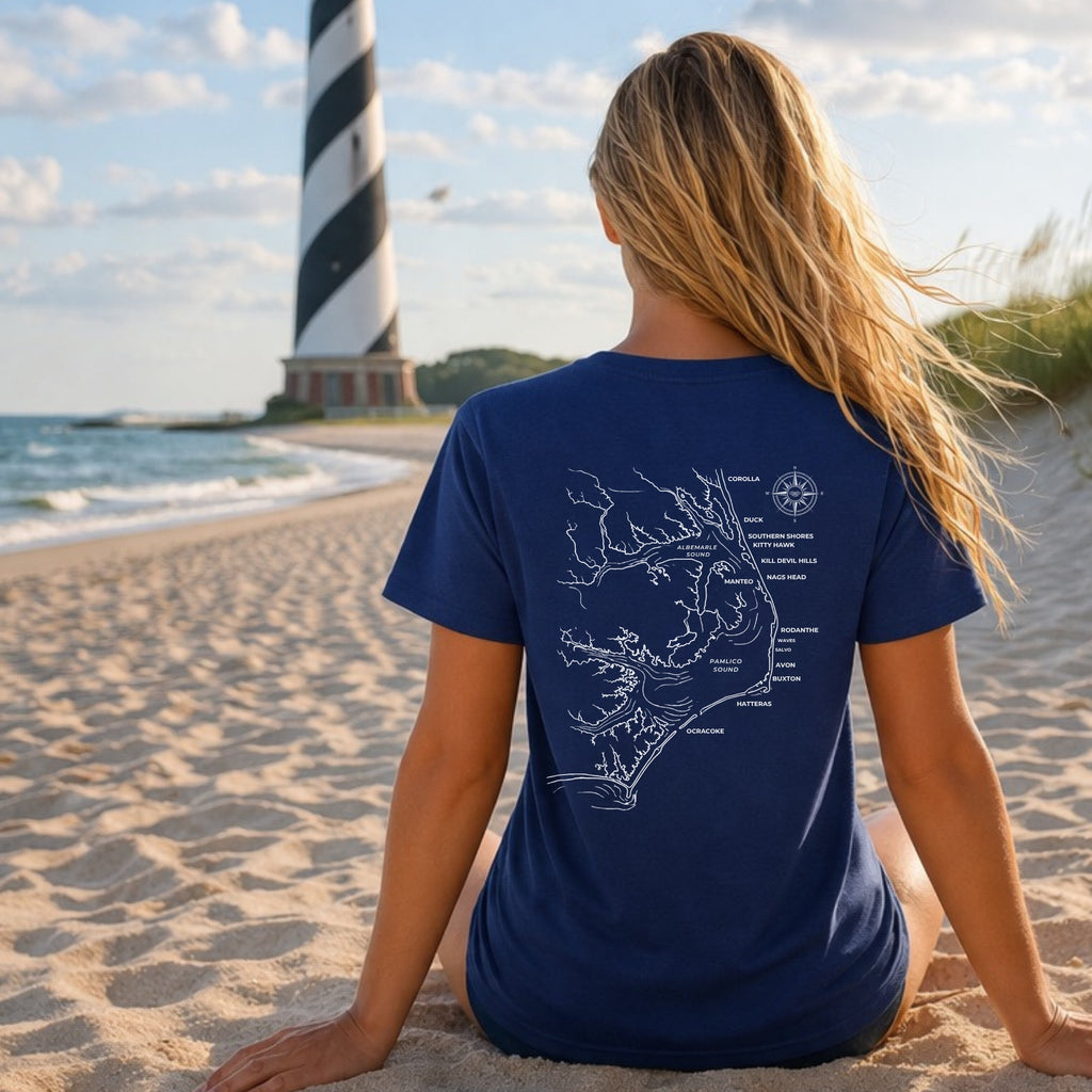 Outer Banks, NC Map Tee