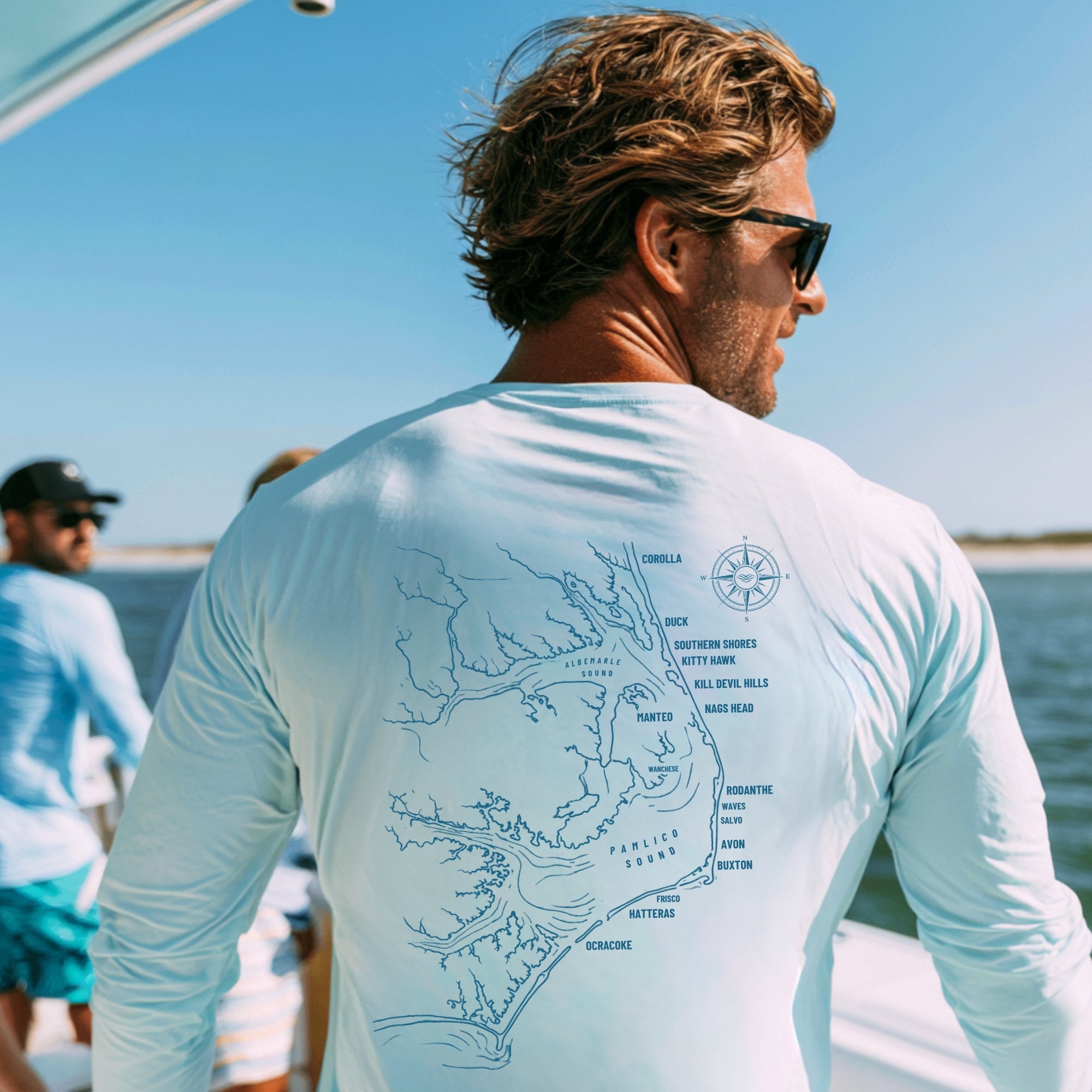 Outer Banks Map + Coordinates UPF 50+ Sun Shirt