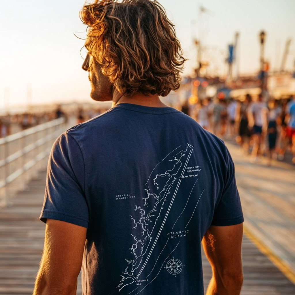 Ocean City, NJ Map Tee