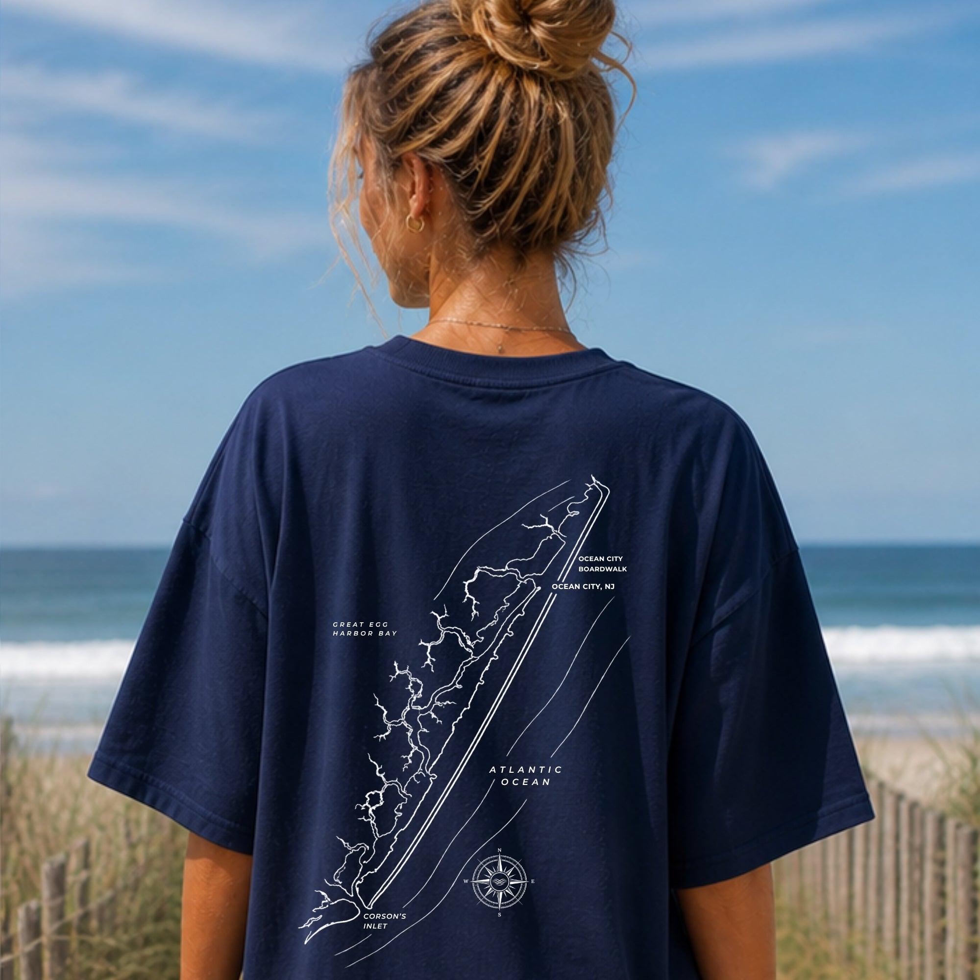 Ocean City, NJ Map Tee