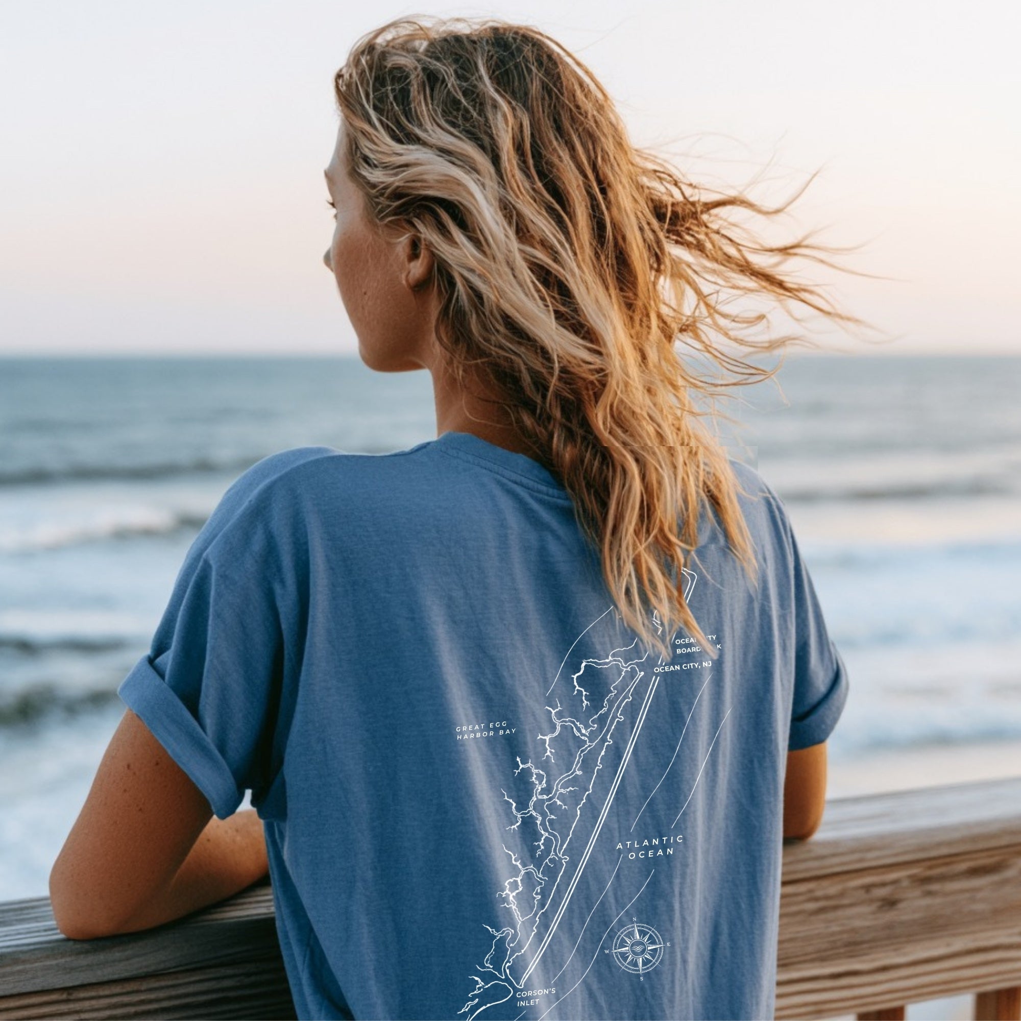 Ocean City, NJ Map Tee