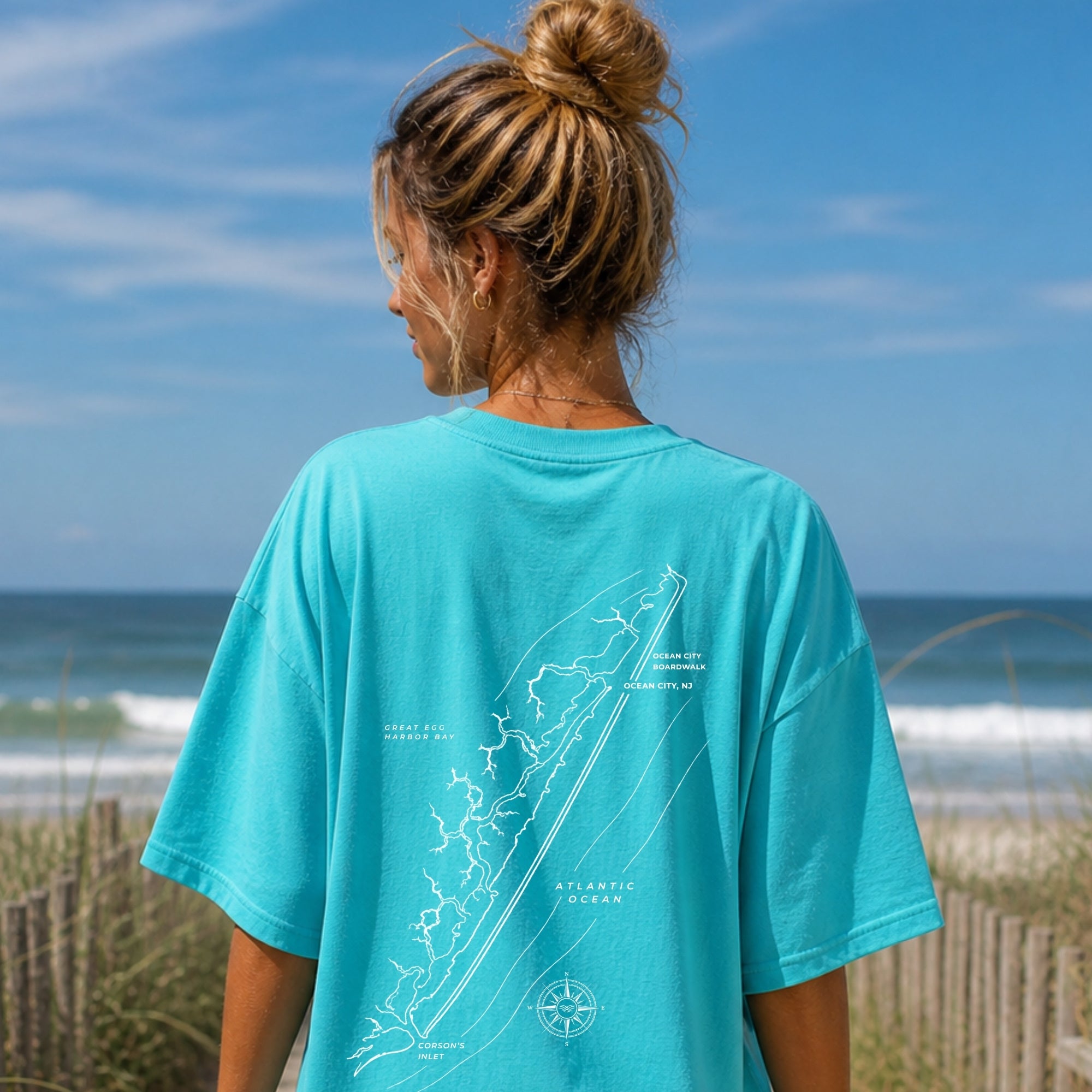 Ocean City, NJ Map Tee