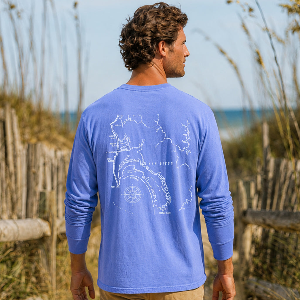 San Diego, CA Map Long Sleeve Tee