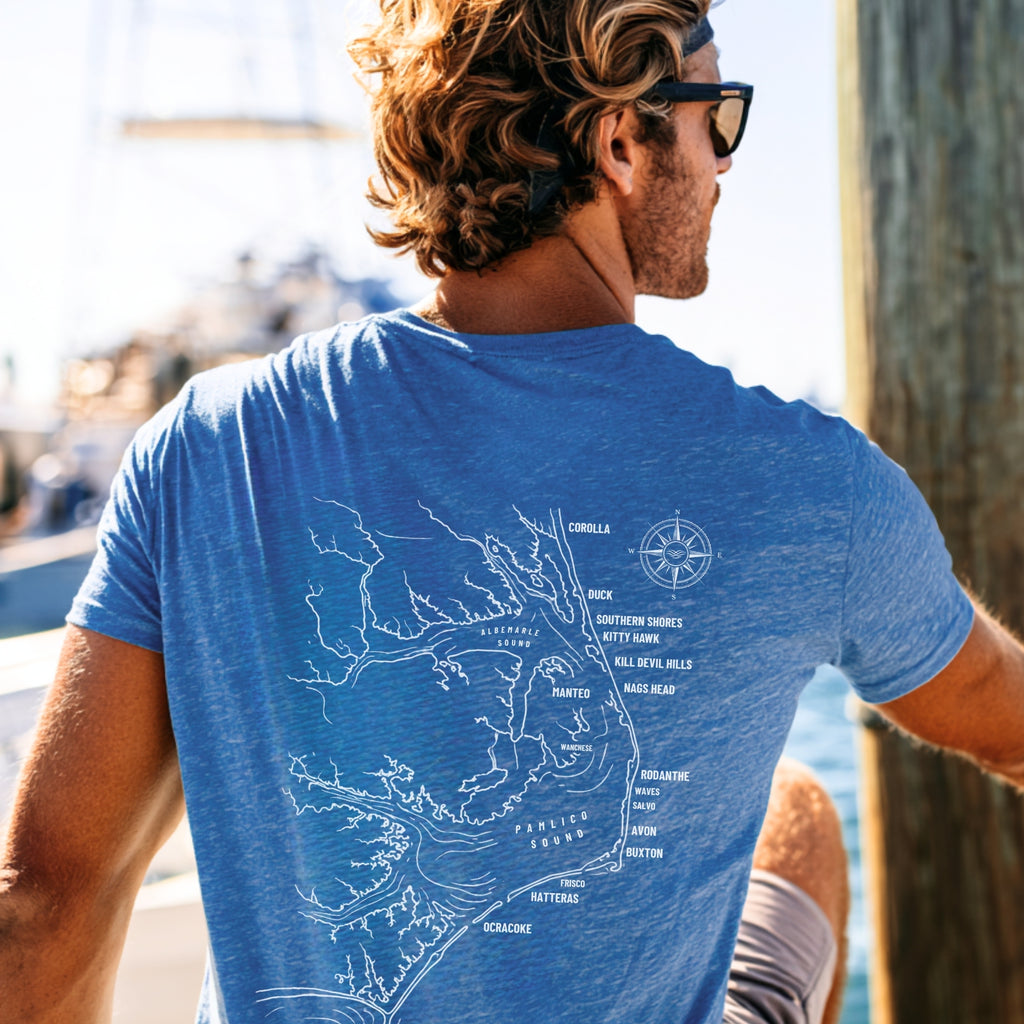 Outer Banks Map Tee — Custom Coordinates
